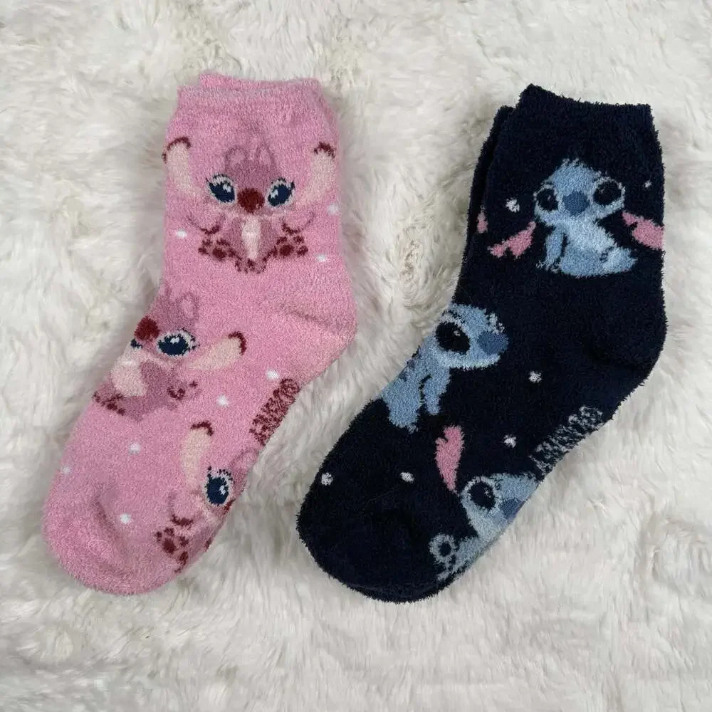 Disney Lilo & Stitch & Angel Cozy Fuzzy Socks